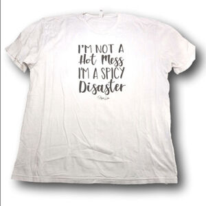 Women's Next Level Apparel White "Spicy Disaster" Short Sleeve Tee XXL